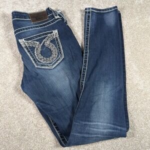 Big Star Liv Mid Rise Skinny Distressed Blue Jeans Womens 27R (FITS 29 X 31)